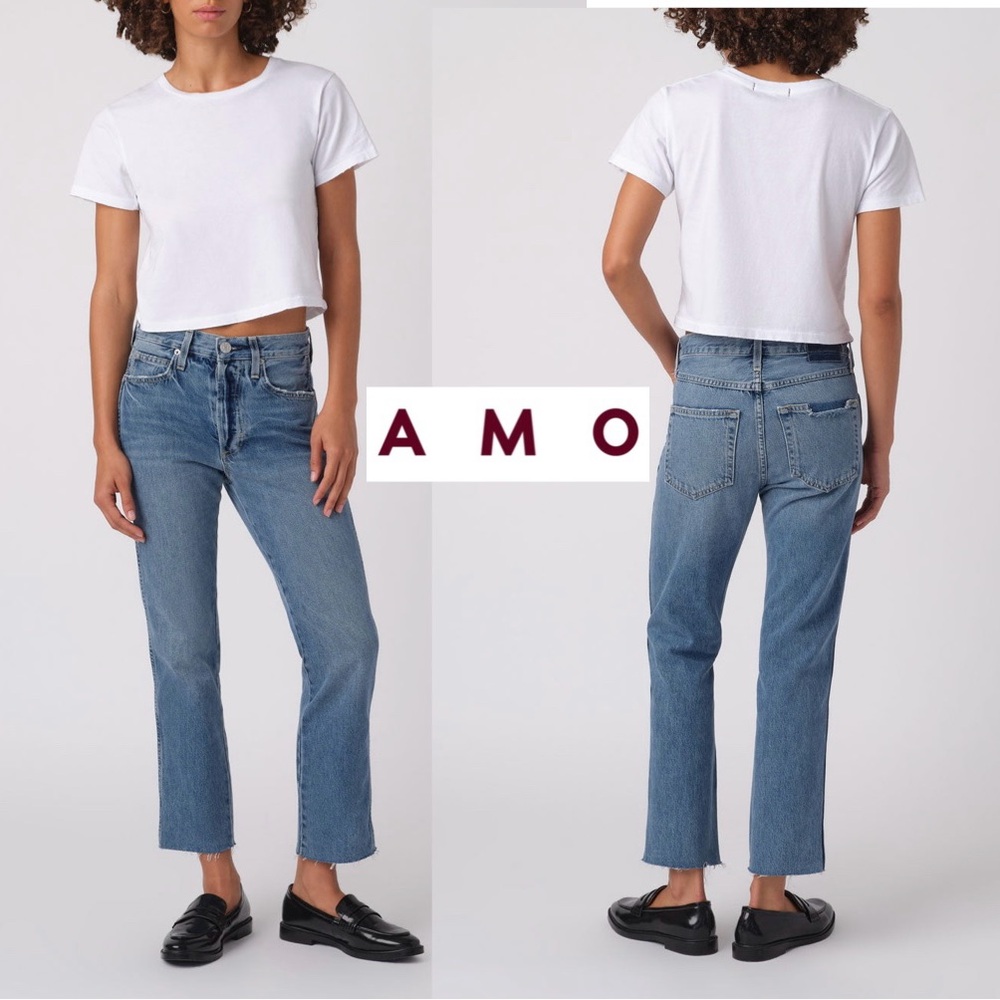 NWOT AMO DENIM Loverboy High-Rise Cropped Jeans in Loved Wash Women’s 28